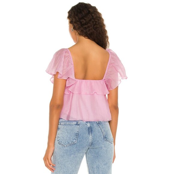 Amanda Uprichard Ali Blouse, Pink, Medium ๐ธ - Picture 3 of 6